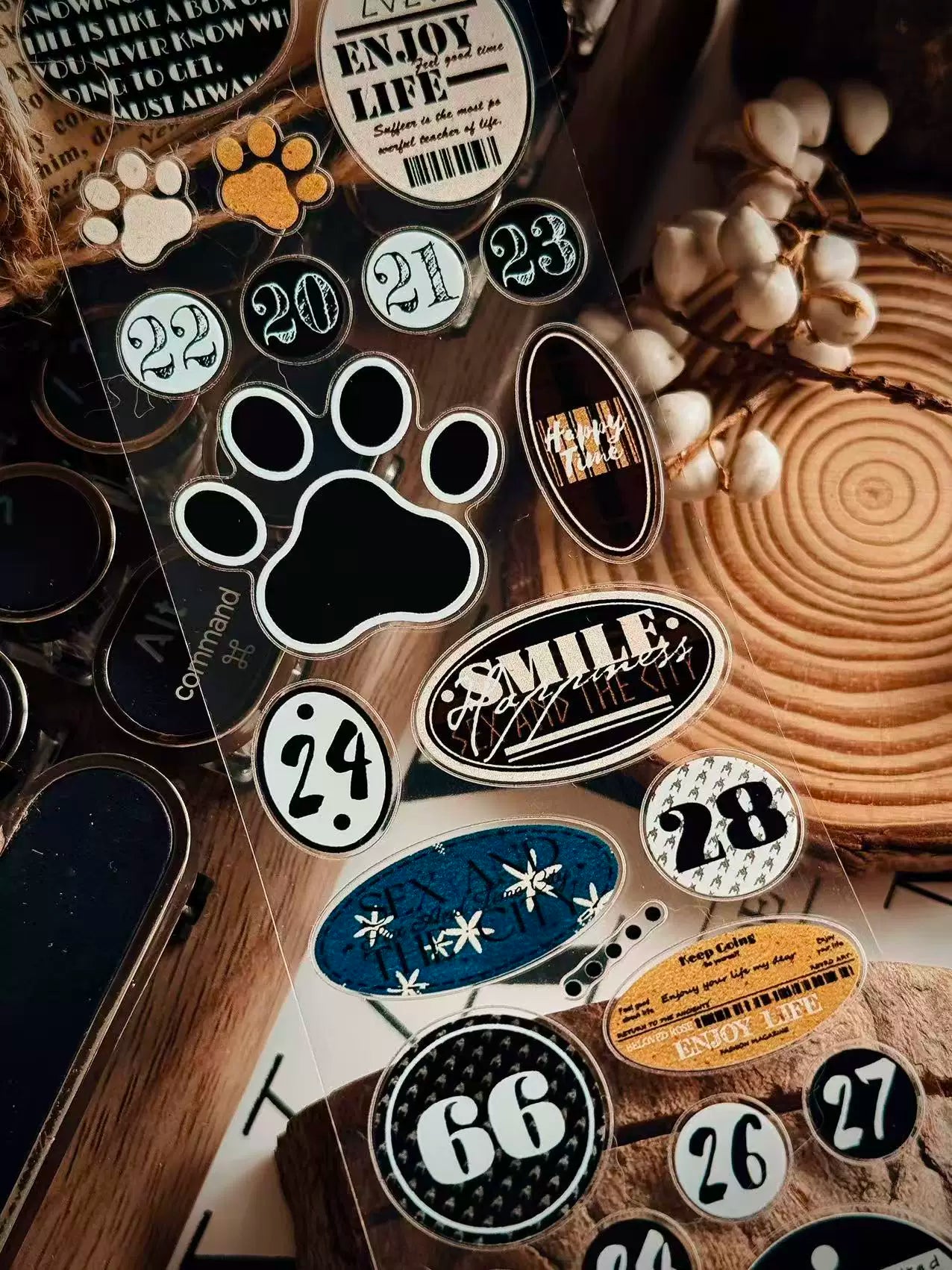 Linlanxi Vol14【Circular Label Set】Original Design Retro Exquisite Vintage Decorative Washi/Pet Tape