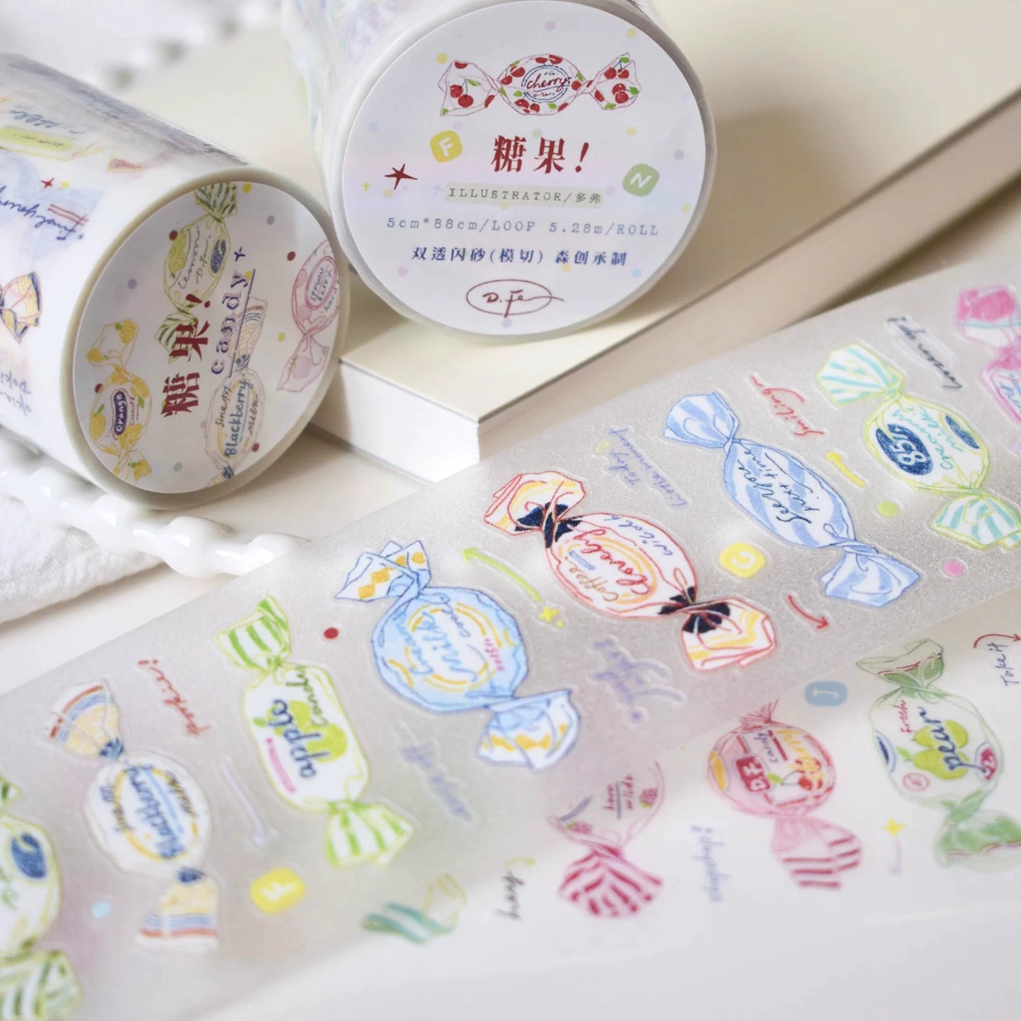 Dover Original【Candy 】Pre-cut Salt Cute Candy Washi Tape Sticker