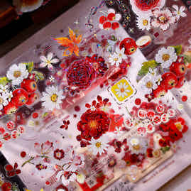 XiaoBaiJia Salt Series【Red Fruit Fragrance】Orginal Design Kiss-cut Washi/Pet Floral Tape Light Retro Landscaping Stickers