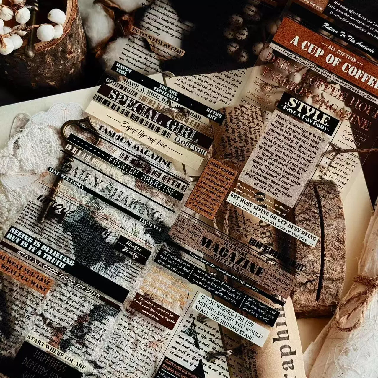 Linlanxi 【Herben Supplement】Original  Washi/Pet Tape - New Fashion Retro Wider English Counted Tape