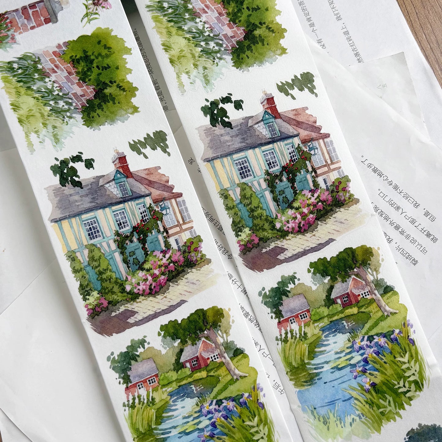 ZiYuanSu Vol15【Summer Garden Scene】Background Scene Pre-cut Washi PET Tape