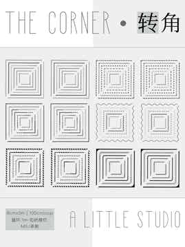 A Little Studio【Corner】Pre-cut Washi Paper Tape Basic Line Layout Collage