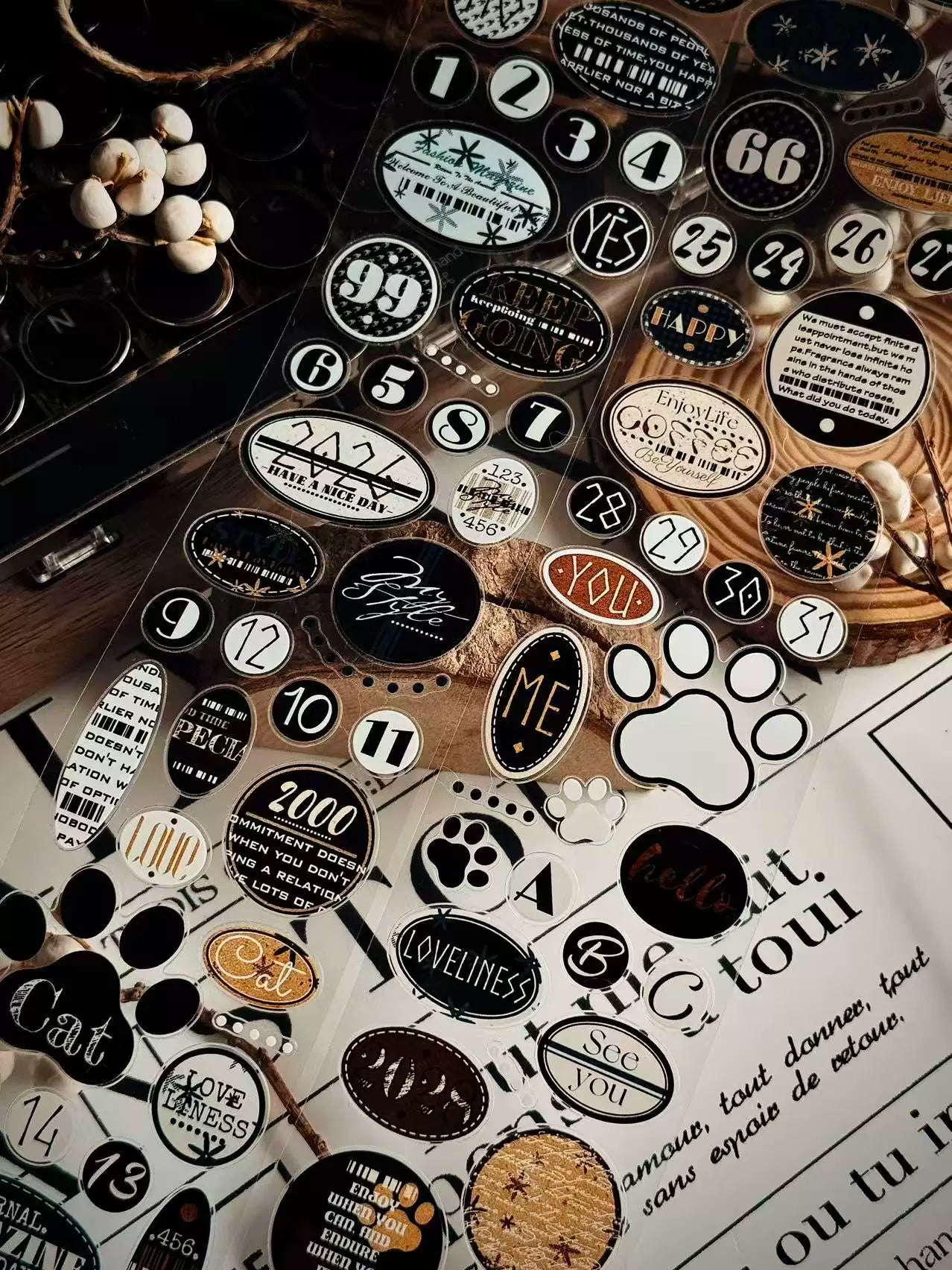 Linlanxi Vol14【Circular Label Set】Original Design Retro Exquisite Vintage Decorative Washi/Pet Tape