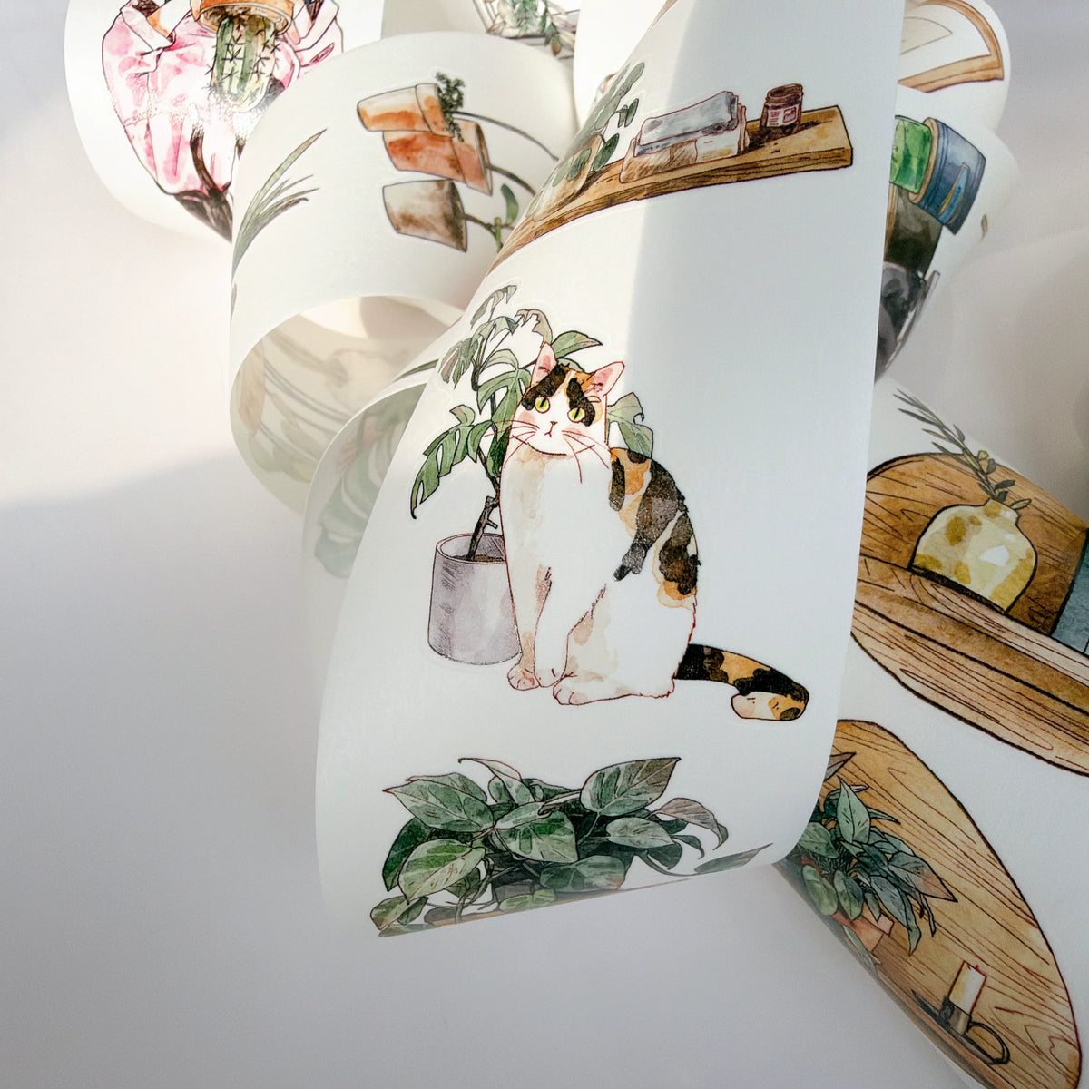 Kaixiaoxun Vol14【Forest Dwelling Time】 Pre-Cut Long Loop Washi/Matte PET Tape for Scrapbook Supplies,Junk Journal Supplies