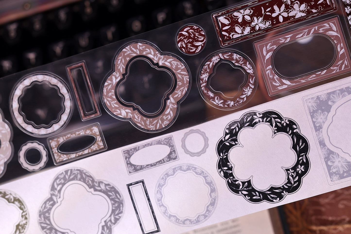 XiaoBaiJia【Flower Frame】Light Retro Orginal Design Washi Pet Tape Landscape Stickers