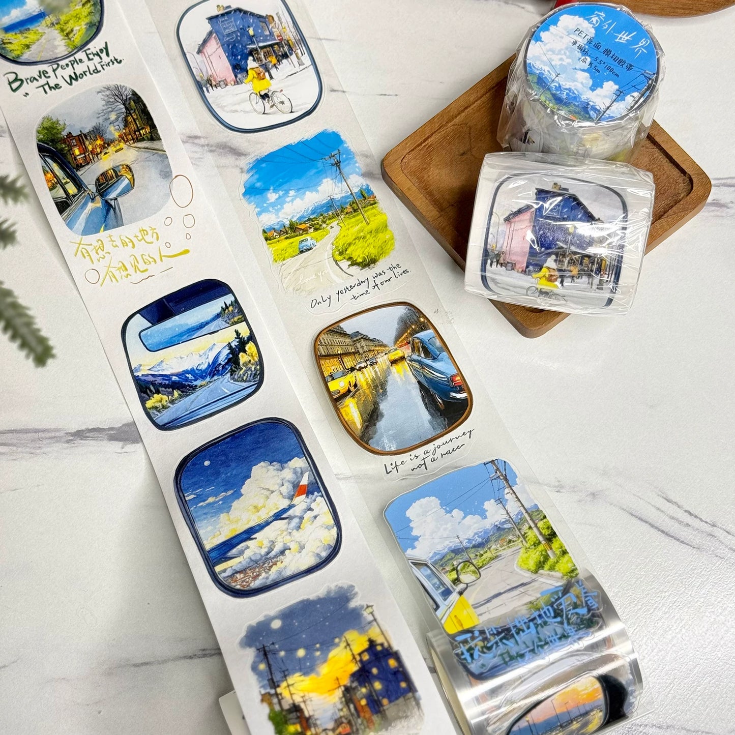 Wait Studio【World Outside the Window】 Pre-cut Light Retro Washi/PET Tape