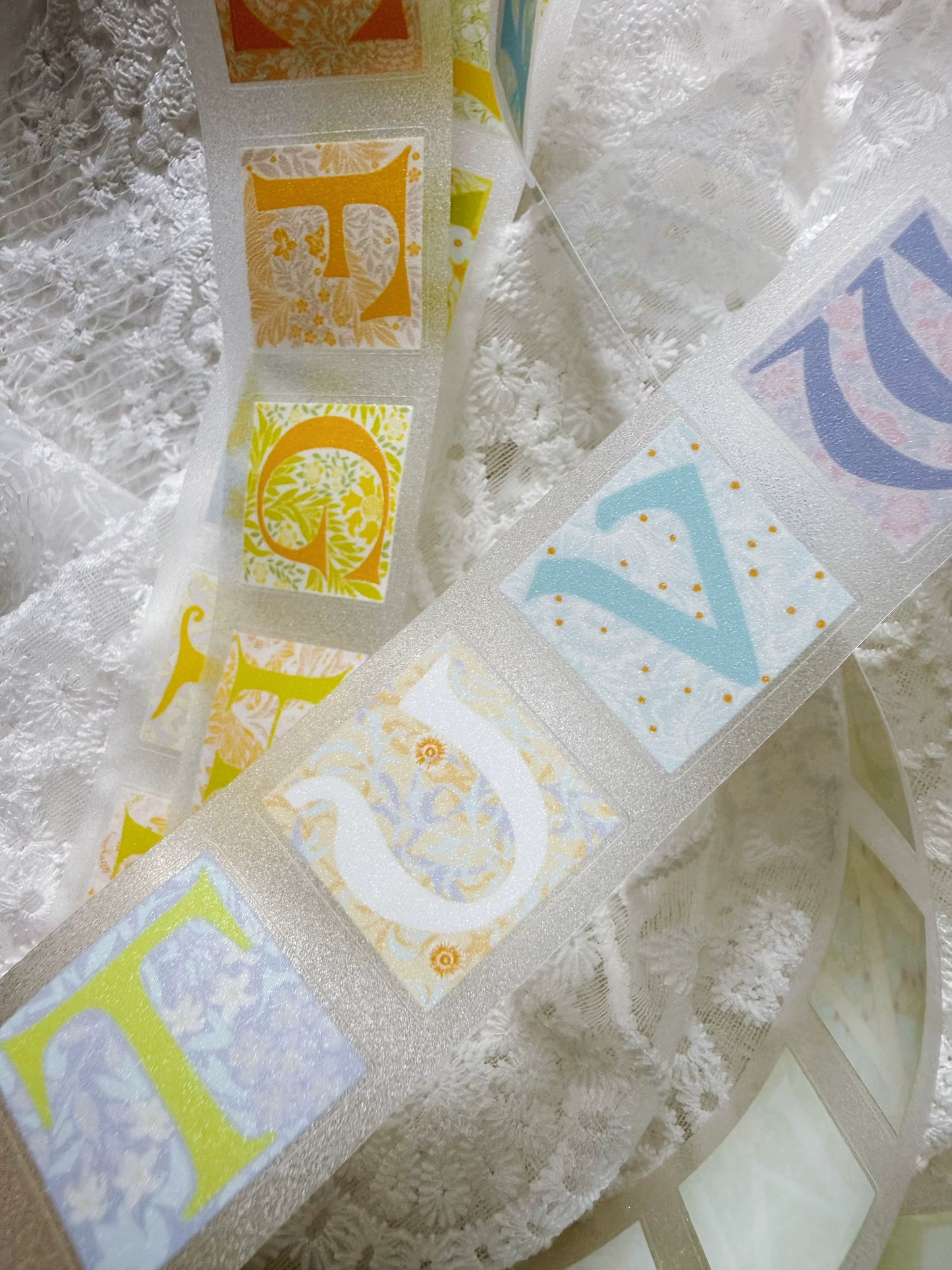 ZaoZao Vol4【Botanical Letter Set】Original Design Kiss-Cut Washi PET Tape Stickers,for Scrapbook Supplies,Journaling,Junk Journal,Bullet Journal,Planner Stickers