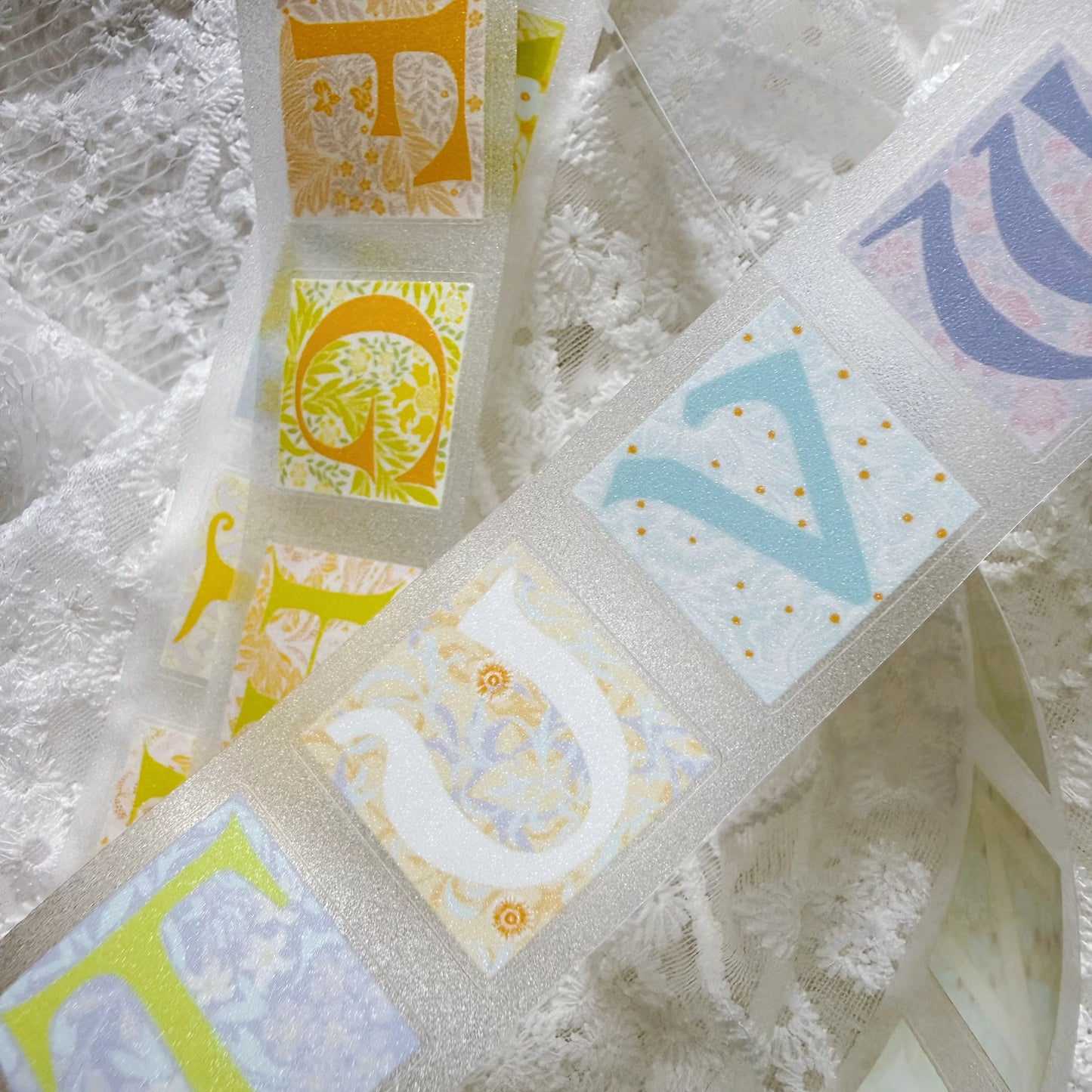 ZaoZao Vol4【Botanical Letter Set】Original Design Kiss-Cut Washi PET Tape Stickers,for Scrapbook Supplies,Journaling,Junk Journal,Bullet Journal,Planner Stickers