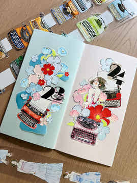 DingDing Seahorse Washi Tape Set-2 Rolls(A61+A64) Washi/PET Tape Stickers,Original Designs,Fashion Characters Figures for Scrapbooks Supplies,Journaling,Junk Journal,Bullet Journals,Planners