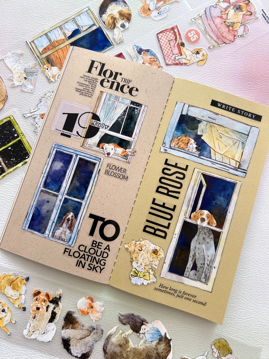 DingDing Washi Tape Set-2 (55+TN-6) Washi PET Tape Stickers,Original Designs,Fashion Characters Figures for Scrapbooks Supplies,Journaling,Junk Journal,Bullet Journals,Planners