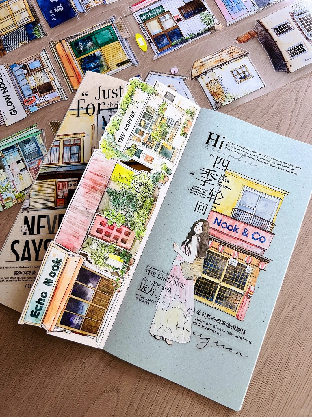 DingDing Seahorse Washi Tape Set-2 Rolls(A60+A61) Washi/PET Tape Stickers,Original Designs,Fashion Characters Figures for Scrapbooks Supplies,Journaling,Junk Journal,Bullet Journals,Planners