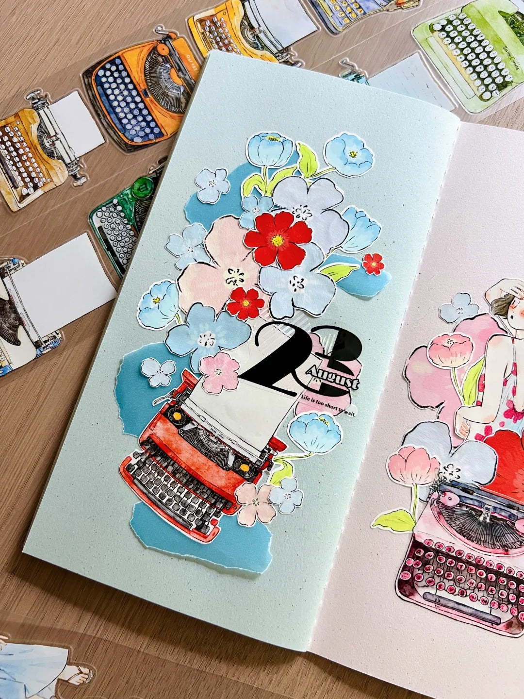 DingDing Seahorse Washi Tape Set-2 Rolls(A61+A64) Washi/PET Tape Stickers,Original Designs,Fashion Characters Figures for Scrapbooks Supplies,Journaling,Junk Journal,Bullet Journals,Planners