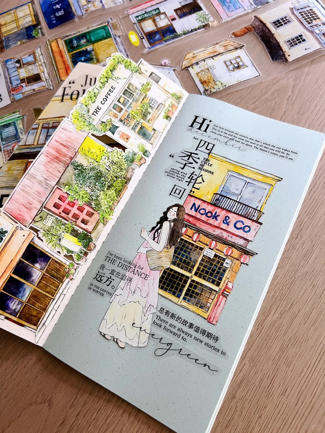 DingDing Seahorse Washi Tape Set-2 Rolls(A60+A61) Washi/PET Tape Stickers,Original Designs,Fashion Characters Figures for Scrapbooks Supplies,Journaling,Junk Journal,Bullet Journals,Planners