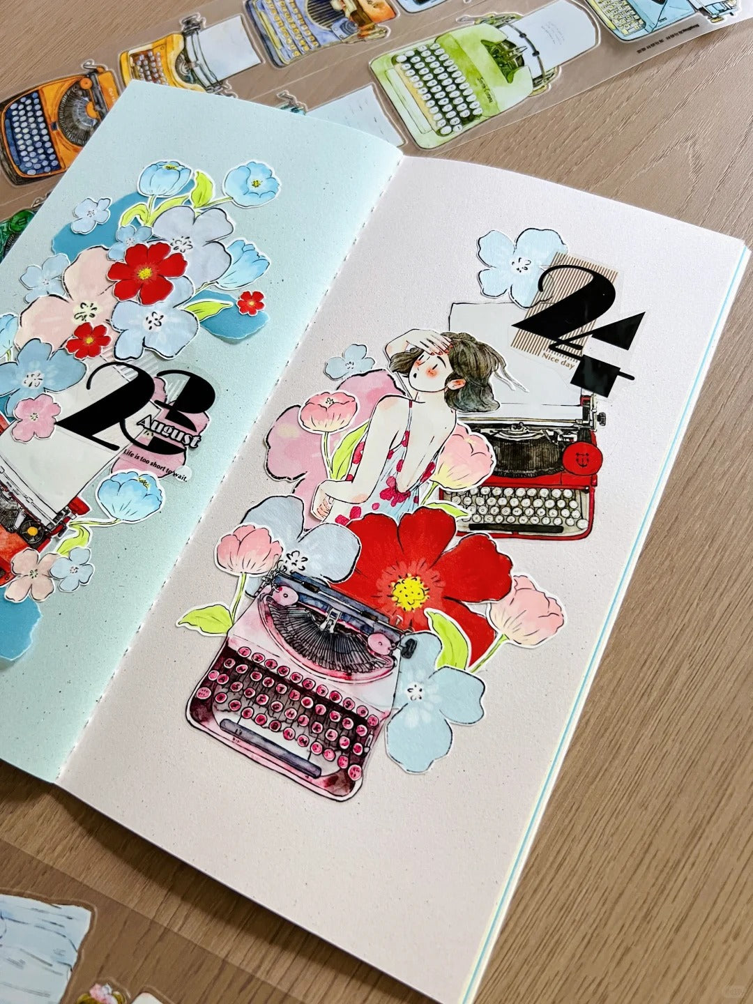 DingDing Seahorse Washi Tape Set-2 Rolls(A61+A64) Washi/PET Tape Stickers,Original Designs,Fashion Characters Figures for Scrapbooks Supplies,Journaling,Junk Journal,Bullet Journals,Planners