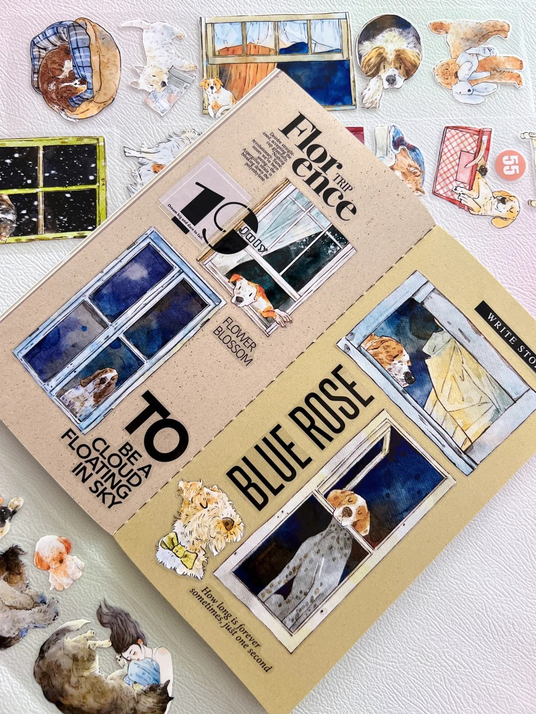 DingDing Washi Tape Set-2 (55+TN-6) Washi PET Tape Stickers,Original Designs,Fashion Characters Figures for Scrapbooks Supplies,Journaling,Junk Journal,Bullet Journals,Planners