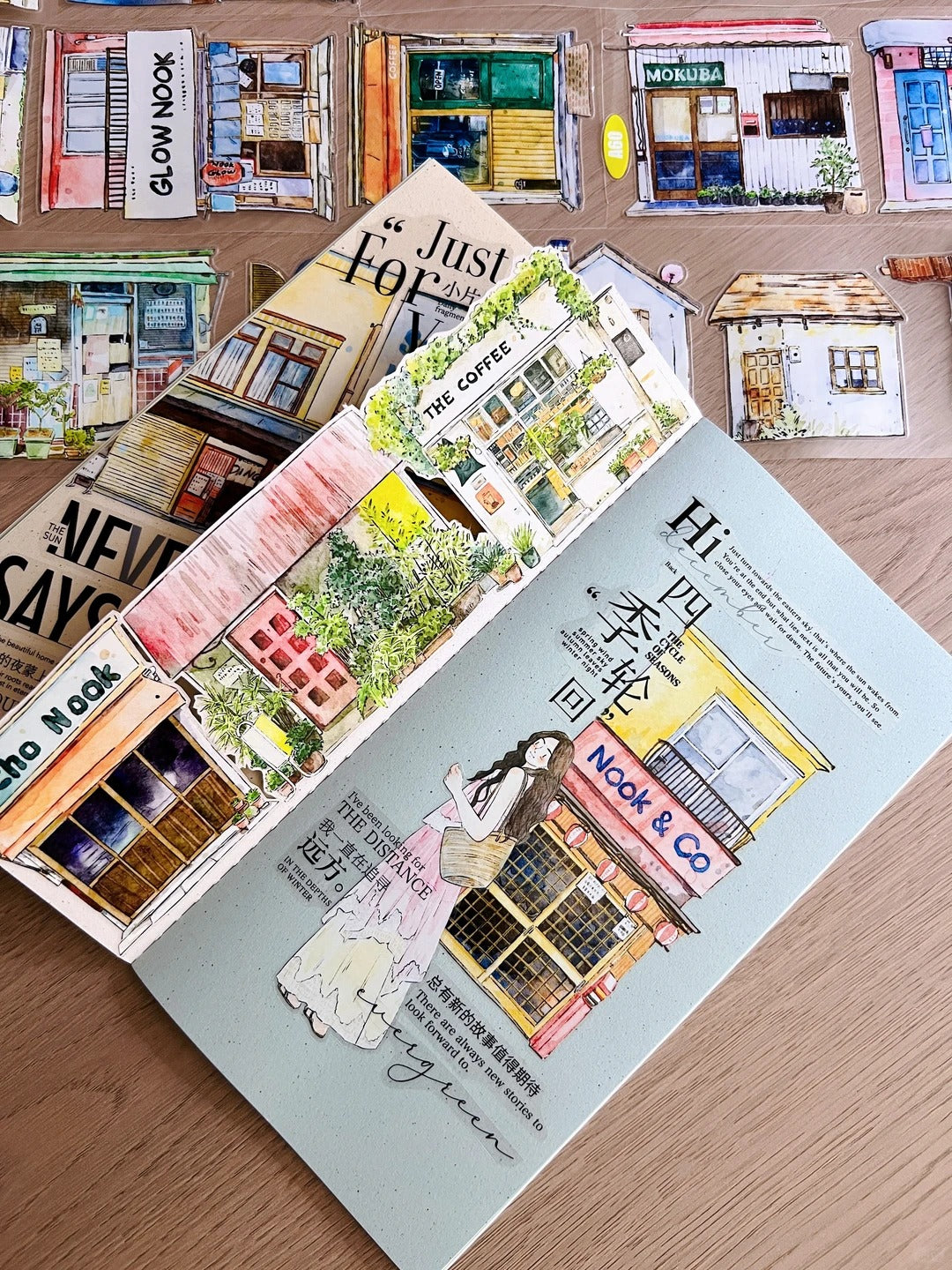 DingDing Seahorse Washi Tape Set-2 Rolls(A60+A61) Washi/PET Tape Stickers,Original Designs,Fashion Characters Figures for Scrapbooks Supplies,Journaling,Junk Journal,Bullet Journals,Planners