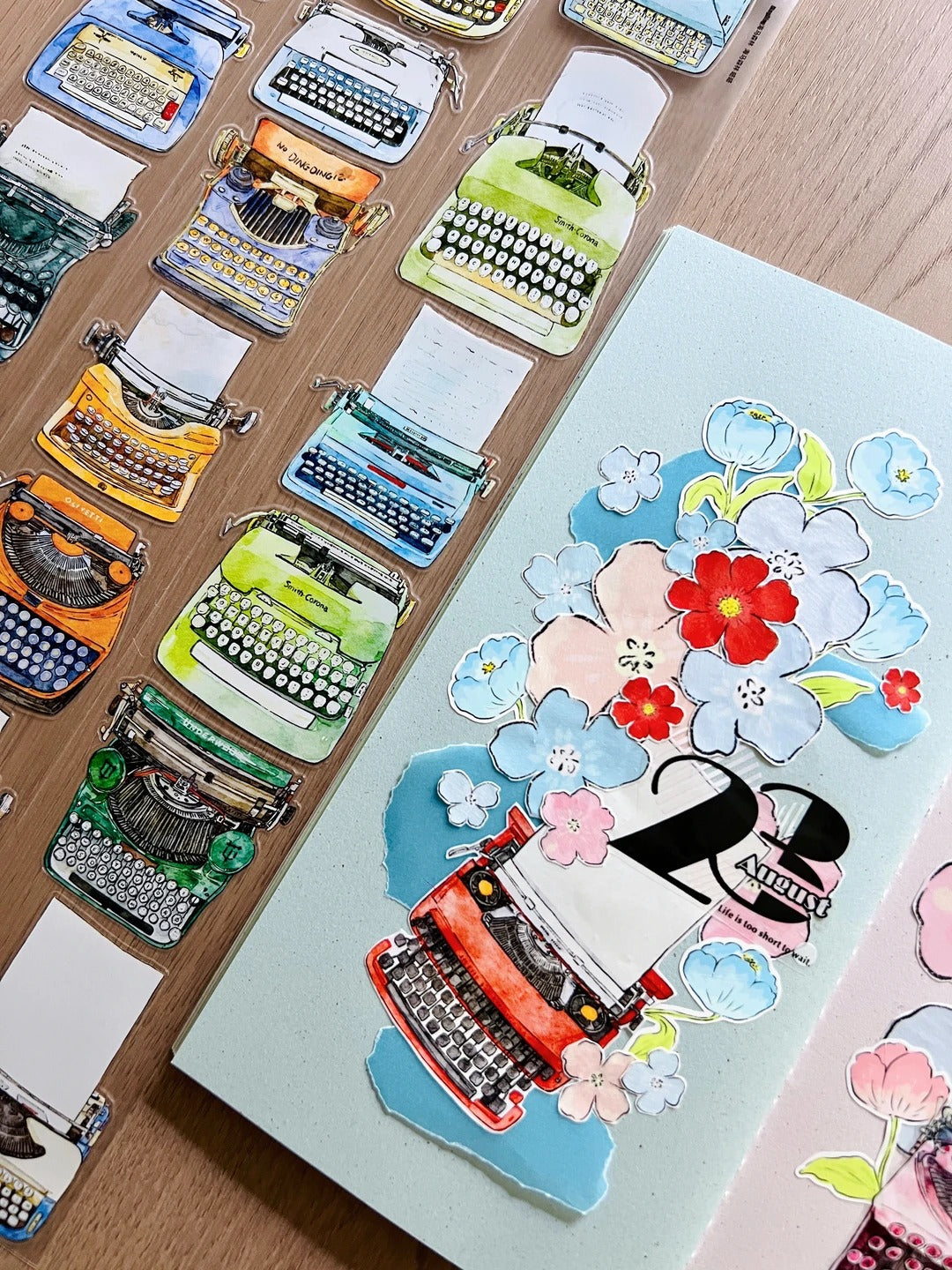 DingDing Seahorse Washi Tape Set-2 Rolls(A61+A64) Washi/PET Tape Stickers,Original Designs,Fashion Characters Figures for Scrapbooks Supplies,Journaling,Junk Journal,Bullet Journals,Planners
