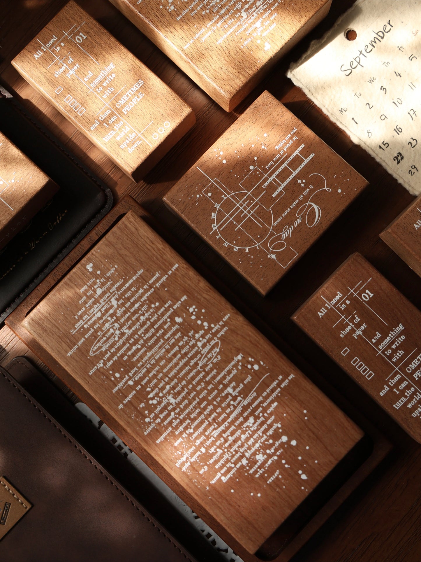 YiEr Vol16【Background Stamp】Imported Maple Red Rubber and Maple Wood Stamp