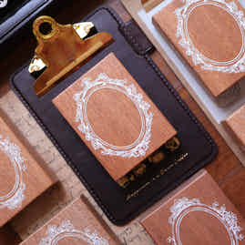 YiEr Vol17【Vintage Border】Imported Maple Red Rubber and Maple Wood Stamp