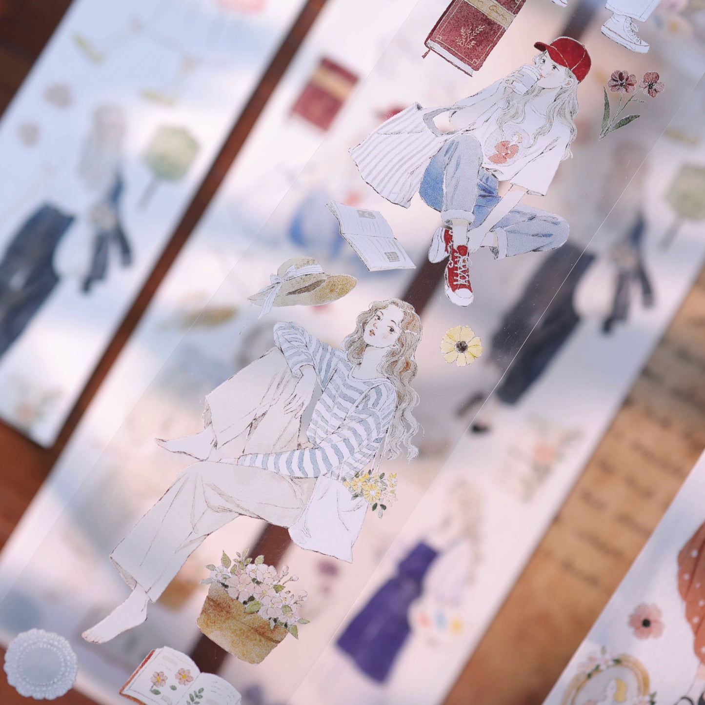 YiEr Vol17【Girl's Notebook】Kiss-cut Character Washi Tape and PET Stickers