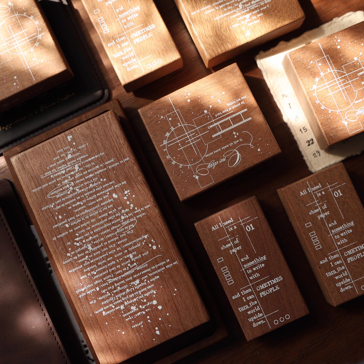 YiEr Vol16【Background Stamp】Imported Maple Red Rubber and Maple Wood Stamp