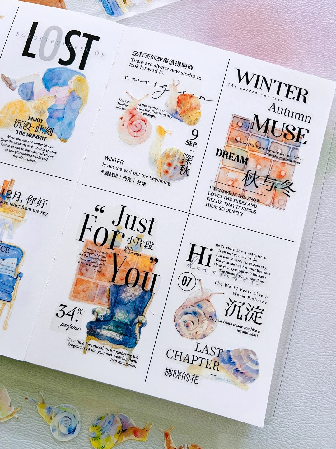 DingDing NuNu Washi Tape Set-2 Rolls(N03+N04) Washi/PET Tape Stickers,Original Designs for Scrapbooks Supplies,Junk Journal,Bullet Journals,Planners