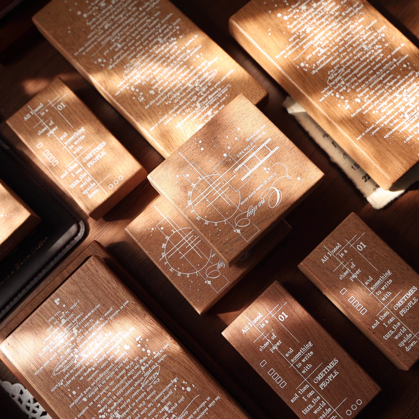 YiEr Vol16【Background Stamp】Imported Maple Red Rubber and Maple Wood Stamp