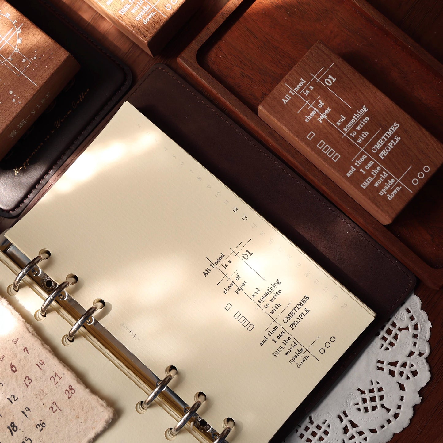 YiEr Vol16【Background Stamp】Imported Maple Red Rubber and Maple Wood Stamp