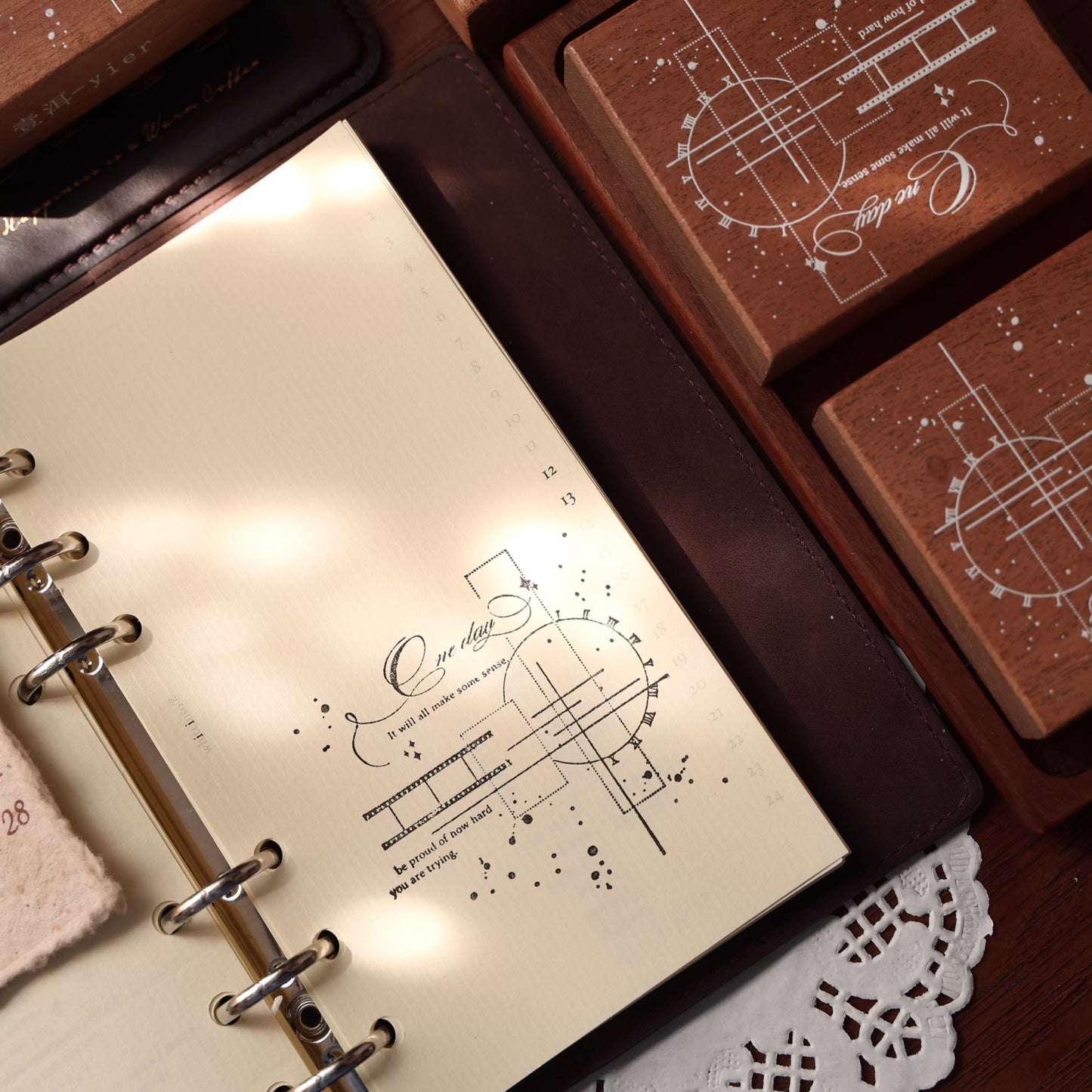 YiEr Vol16【Background Stamp】Imported Maple Red Rubber and Maple Wood Stamp